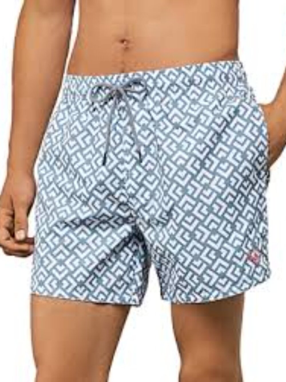 Ted Baker Cedric Light Blue Print Drawstring Waist Swim Shorts Size 6 W36" XXL